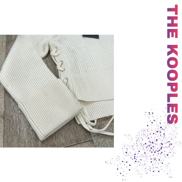 NWT THE KOOPLES Balloon Sleeves Knit Sweater in Ecro! - Picture 3 of 7